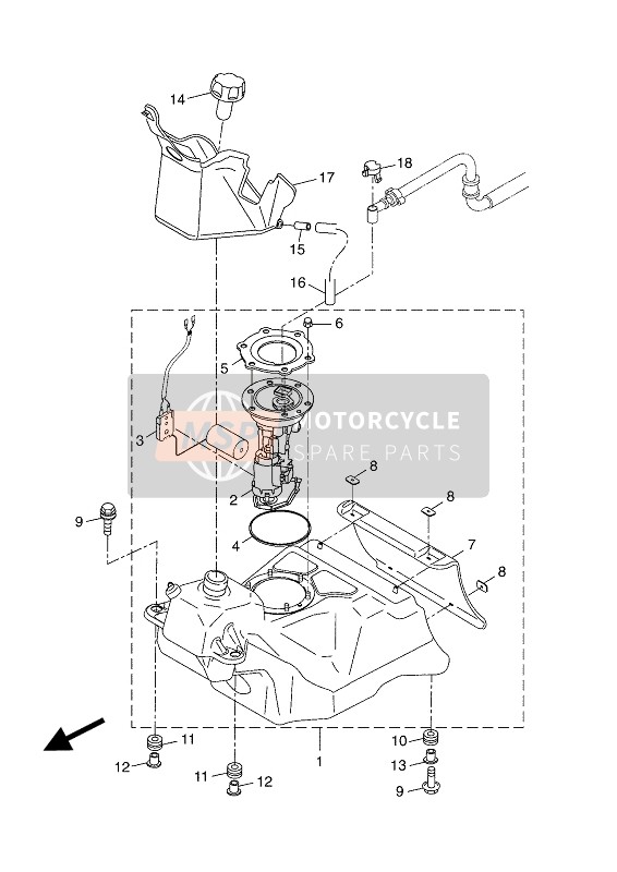 Yamaha YP400RA 2016 Serbatoio di carburante per un 2016 Yamaha YP400RA